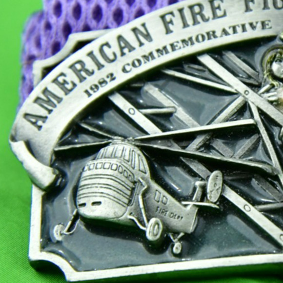 Vtg American Fire Fighter 1982 Commemorative Belt Buckle Signed Limited Edition - Picture 7 of 8